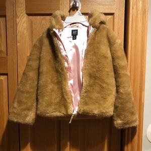 Girl fur jacket Gap 7/8 year